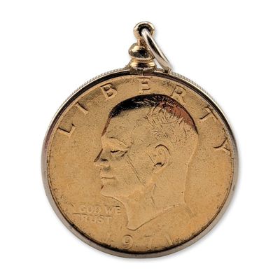 Sale Photo Thumbnail #248: Gold Plated 1971 Eisenhower Dollar Coin Pendant