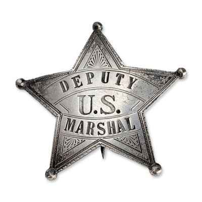 Sale Photo Thumbnail #492: Deputy US Marshal Coin Silver Star Badge