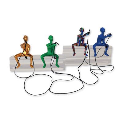 Sale Photo Thumbnail #123: 4pc Contemporary Resin Climbing Man Sculptures