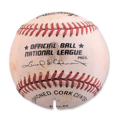 Sale Photo Thumbnail #463: Ralph Branca and Bobby Thomson Dual Signed National League Baseball w/ COA