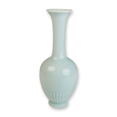 Sale Photo Thumbnail #617: Kangxi Period Celadon Glazed Porcelain Bottle Vase
