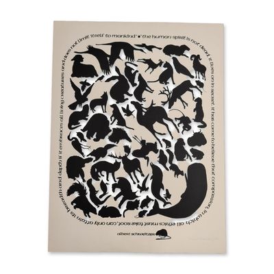 Sale Photo Thumbnail #355: Peggy Parker (American b. 1947) Serigraph on Paper w/ Albert Schweitzer Quote, Signed