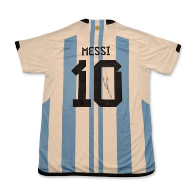 Sale Photo Thumbnail #217: Lionel Messi Signed Argentina National Team 2022-23 Home Jersey with COA