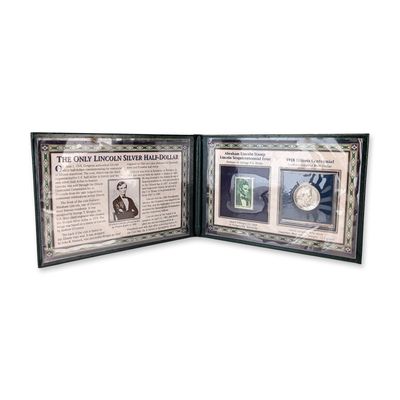 Sale Photo Thumbnail #691: 1918 US Illinois Centennial Silver Half Dollar and Stamp Set