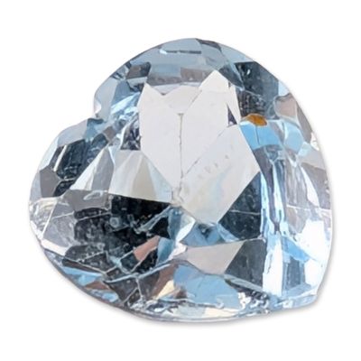 Sale Photo Thumbnail #441: Heart-Shaped Faceted Pale Blue Topaz