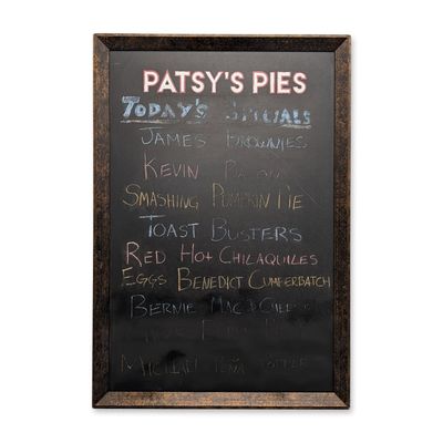 Sale Photo Thumbnail #488: Shameless Screen Used Patsy's Pies Chalkboard Specials Menu w/ COA