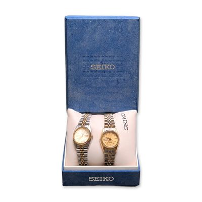 Sale Photo Thumbnail #395: 2pc Seiko Quartz Ladies Fluted Bezel Wristwatches