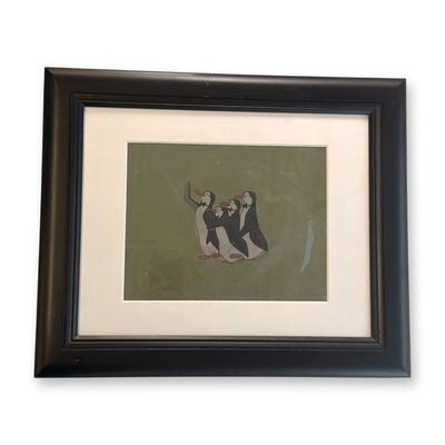 Sale Photo Thumbnail #235: Disney's Mary Poppins Hand Painted Animation Cel Depicting Waiter Penguins