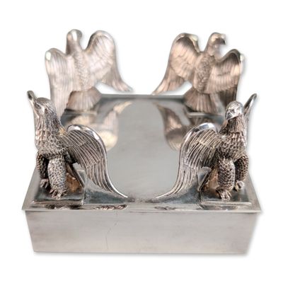 Sale Photo Thumbnail #494: Steuben Sterling Silver Eagle Base Centerpiece