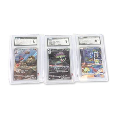 Sale Photo Thumbnail #485: 3pc Japanese Pokemon CGC Graded Art Rare Holofoil Cards