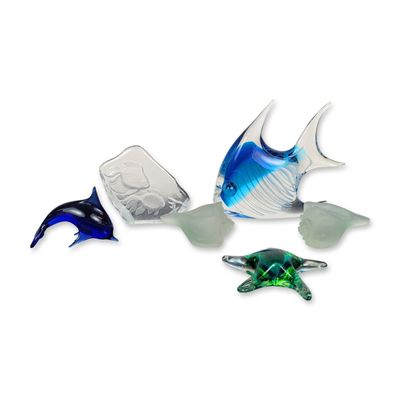 Sale Photo Thumbnail #273: 6pc Collection of Marine Themed Art Glass Figurines