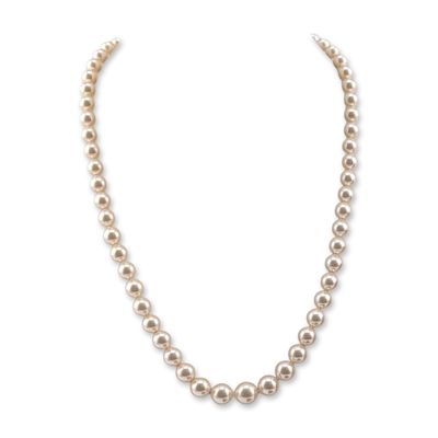 Sale Photo Thumbnail #631: Majorica Single Strand Sterling Silver Pearl Necklace