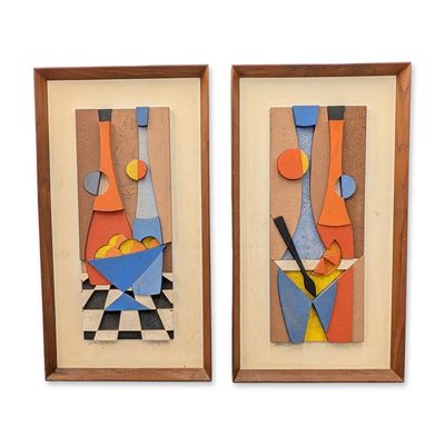 Sale Photo Thumbnail #110: Allen Noonan Californian Modernist Mixed Media Relief Sculptures (Signed)