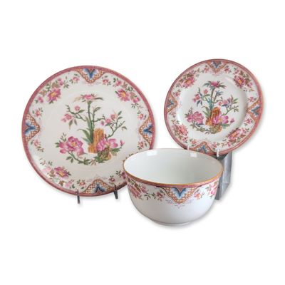 Sale Photo Thumbnail #558: 3pc Wedgwood England Chinoiserie Style Porcelain Luncheon Set
