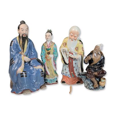 Sale Photo Thumbnail #152: 4pc Collection of Chinese Polychrome Porcelain Figurines