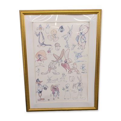 Sale Photo Thumbnail #238: Virgil Ross (American, 1907-1996) Looney Tunes Bugs and Friends Offset Lithograph on Paper