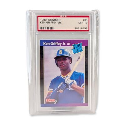 Sale Photo Thumbnail #477: 1989 Donruss Ken Griffey Jr. Rated Rookie #33 PSA 9 Mint