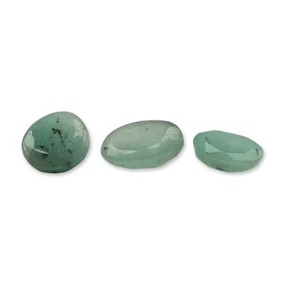 Sale Photo Thumbnail #656: Trio of Faceted Pale Green Beryl Gemstones