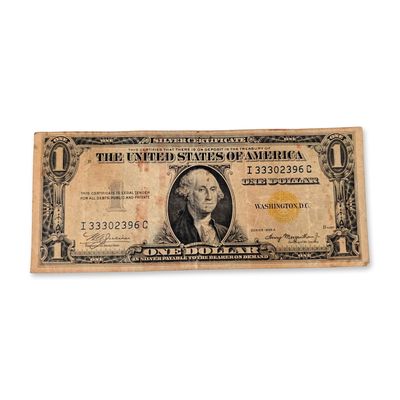 Sale Photo Thumbnail #700: 1935 A US One Dollar Silver Certificate Yellow Seal