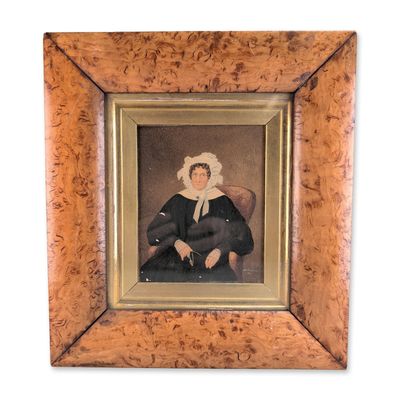 Sale Photo Thumbnail #334: W. A. Thompson (British 19th century) Signed Gouache on Panel Portrait of Sarah Stevens