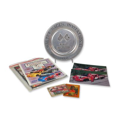 Sale Photo Thumbnail #670: 7pc NASCAR and Sports Memorabilia Collection Including Wilton Armetale Pewter Plate