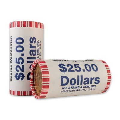 Sale Photo Thumbnail #708: 2pc 2007 US Presidential Twenty-Five-Dollar Coin Rolls, George Washington