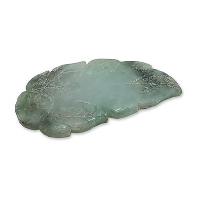 Sale Photo Thumbnail #399: Chinese Carved Jadeite Jade Leaf Pendant
