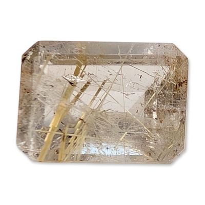 Sale Photo Thumbnail #635: Emerald Cut Rutilated Quartz Loose Gemstone