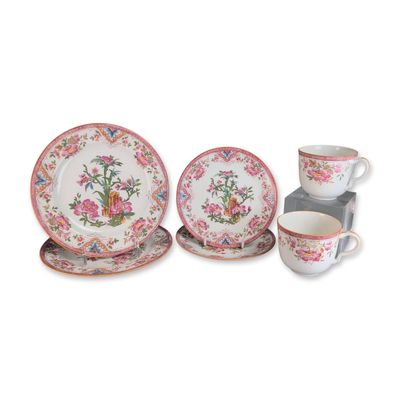 6pc Wedgwood England Chinoiserie Style Porcelain Tea Service