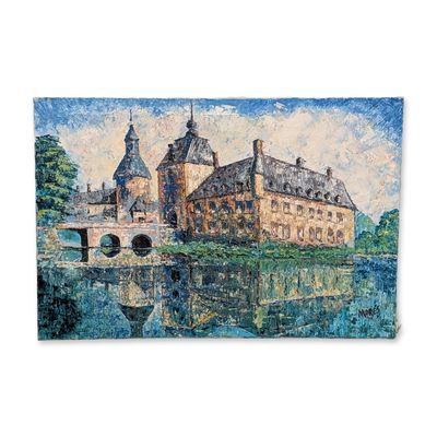 Sale Photo Thumbnail #105: Impressionist Oil on Canvas Painting, European Castle Landscape, Signed Mores