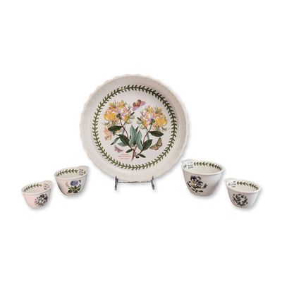 Sale Photo Thumbnail #585: 5pc Portmeirion Botanic Garden Flan Dish and Measuring Cups