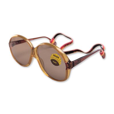 Sale Photo Thumbnail #666: Zeiss West Germany Oversized Amber Sunglasses w/ Adjustable Strap