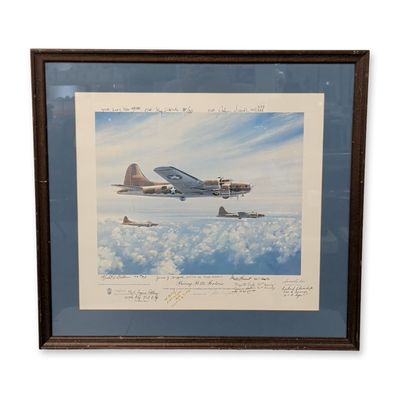 Sale Photo Thumbnail #115: John Young (British, 1930-2015) Offset Lithograph on Paper, Boeing B-17E Fortress, Signed
