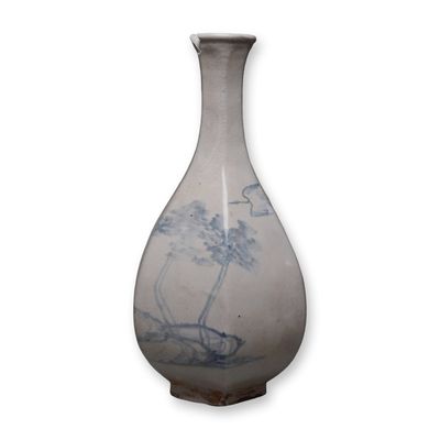 Sale Photo Thumbnail #615: Korean Porcelain Faceted Bottle Vase