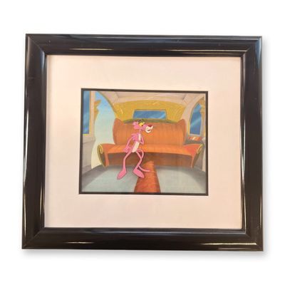 Sale Photo Thumbnail #487: Pink Panther Production Cel and Matching Drawing from Pink Mobile