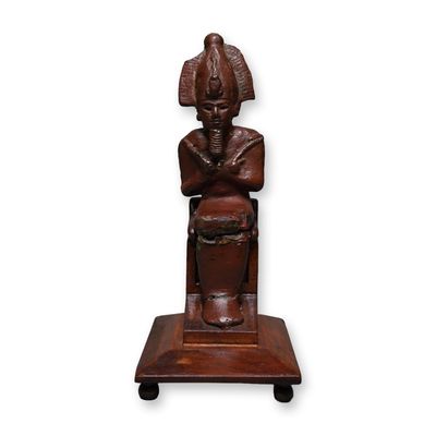 Sale Photo Thumbnail #126: Egyptian Bronze Seated Pharoah on Collector Stand
