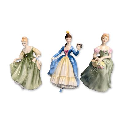 Sale Photo Thumbnail #258: 3pc Royal Doulton Bone China Figurines, Fair Lady, Leading Lady & Clarissa