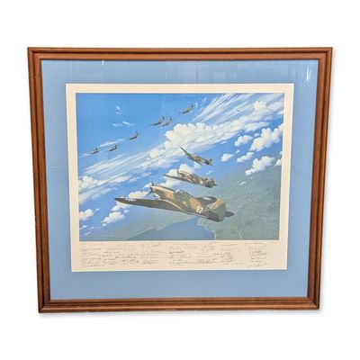 Sale Photo Thumbnail #345: Stan Stokes Flying Tigers Limited Edition Veterans Multi-Signed Lithograph on Paper w/ COA