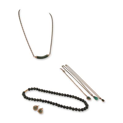Sale Photo Thumbnail #400: 6pc Jade Malachite and 12K Gold-filled Jewelry Items