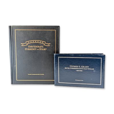 Sale Photo Thumbnail #692: 2pc 1922 US Silver Grant Commemorative Half Dollar and Confederate Currency Set