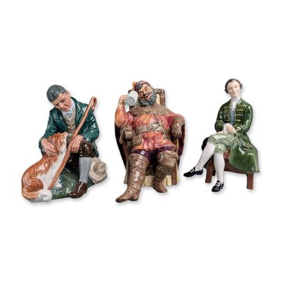 Sale Photo Thumbnail #263: 3pc Royal Doulton Porcelain Figurines, The Master, The Foaming Quart & A Gentleman