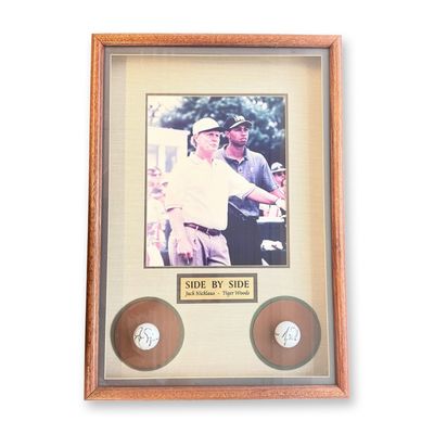Jack Nicklaus and Tiger Woods Dual Autographed Golf Memorabilia