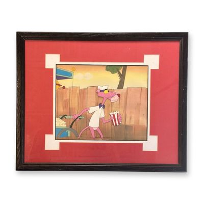 Pink Panther Original Production Cel and Drawing with Background