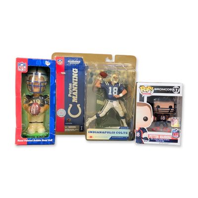 Sale Photo Thumbnail #230: 3pc Peyton Manning NFL Football Figurines