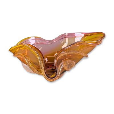 Sale Photo Thumbnail #278: Large Sommerso Freeform Art Glass Centerpiece Bowl