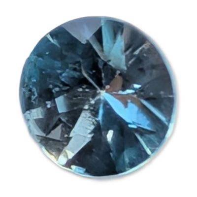 Sale Photo Thumbnail #444: Round Brilliant Cut Faceted Blue Topaz Gemstone