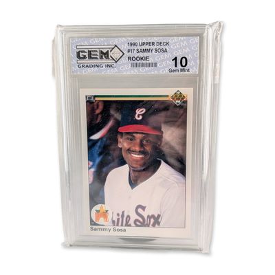 Sale Photo Thumbnail #481: 1990 Upper Deck Sammy Sosa Star Rookie #17 White Sox GEM Grading 10 Gem Mint