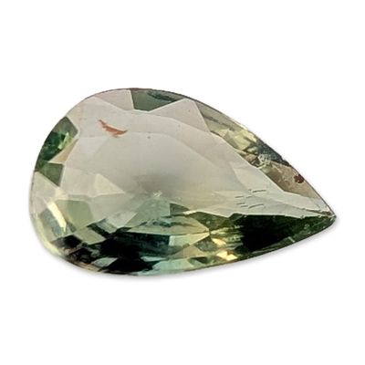 Sale Photo Thumbnail #432: Pear-Cut Green Parti-Colored Sapphire