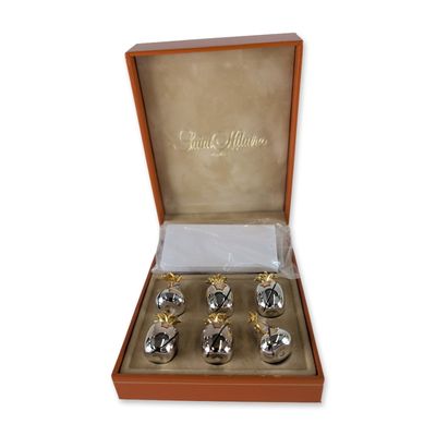 Sale Photo Thumbnail #567: Saint Hilaire Paris Silver-Plated and Gold Tone Fruit Place Card Holders