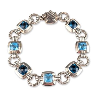 Sale Photo Thumbnail #162: David Yurman Sterling Silver Renaissance Blue Topaz Link Bracelet
